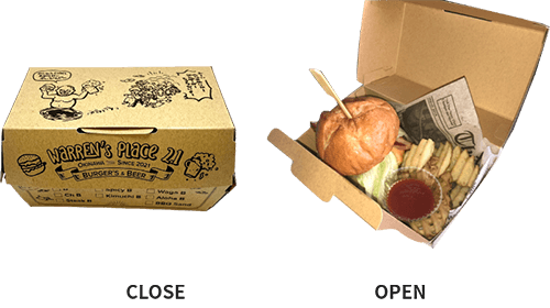 Warren’s Place 2.1 Burgers & Beer　様 テイクアウト用BOX・制作実績